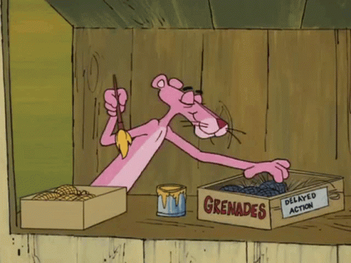 pink panther painting grenades.gif