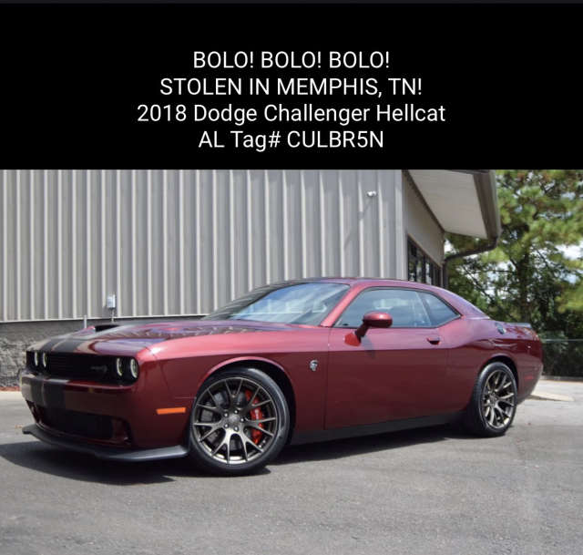 BOLO Stolen Hellcat in Memphis at Hot Rod Power Tour!